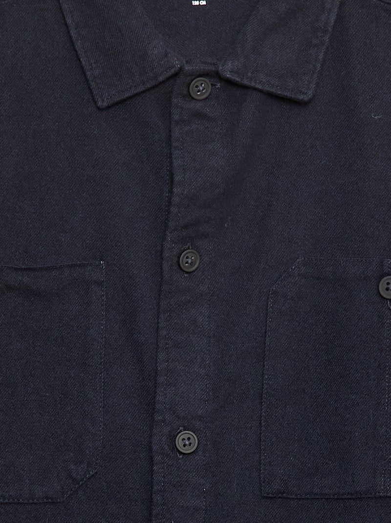 Chemise boutonnée en flanelle Bleu - Kiabi