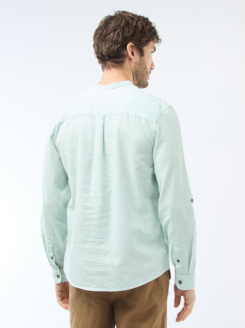 Chemise col mao avec lin - Kiabi