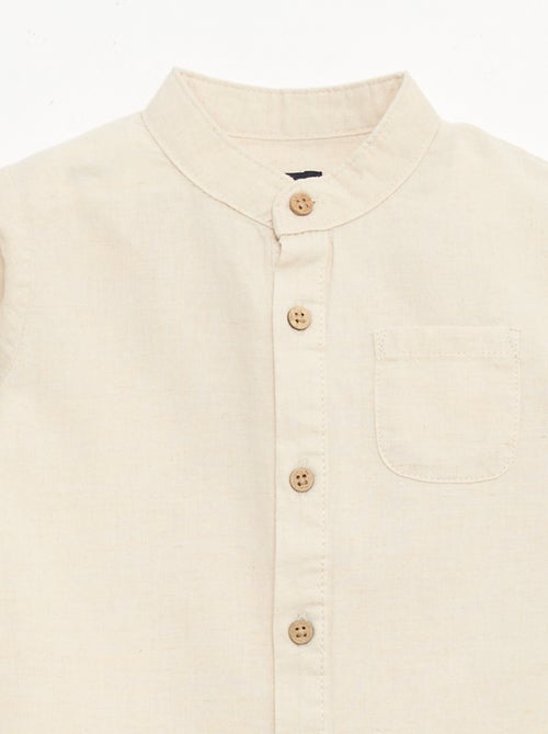 Chemise col mao avec manches retroussables - Kiabi