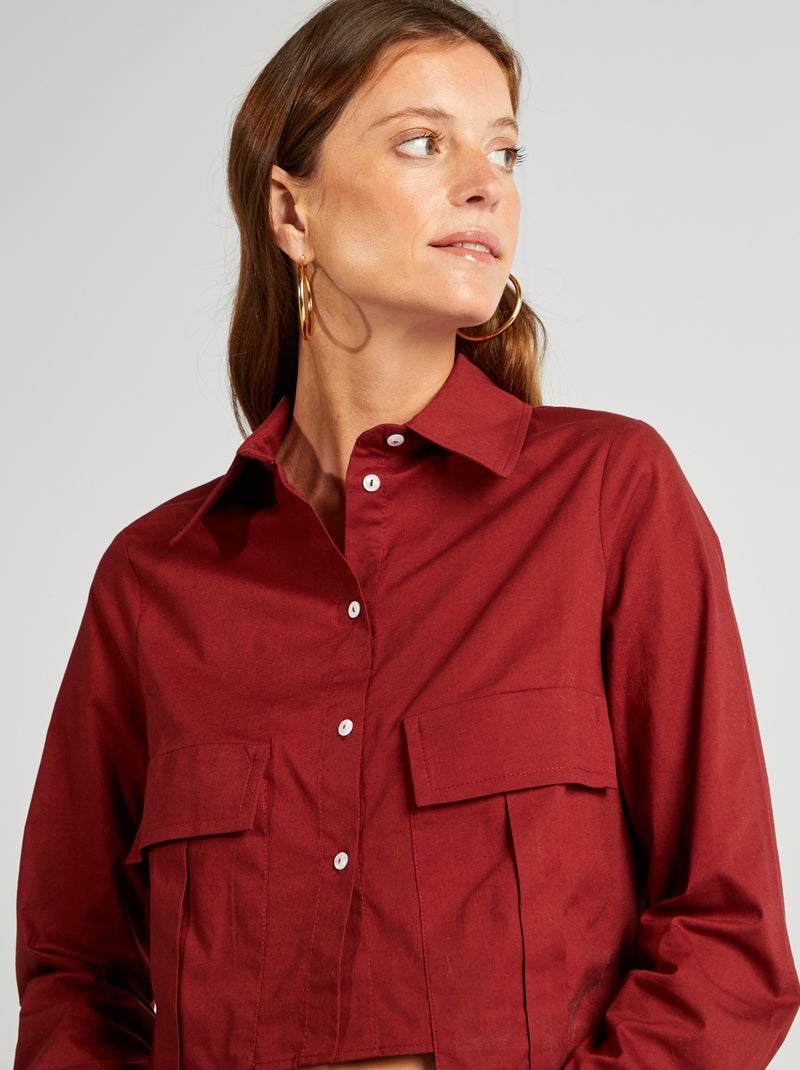 Chemise crop Rouge - Kiabi