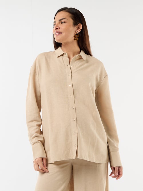 Chemise de maternité en lin mélangé - Kiabi