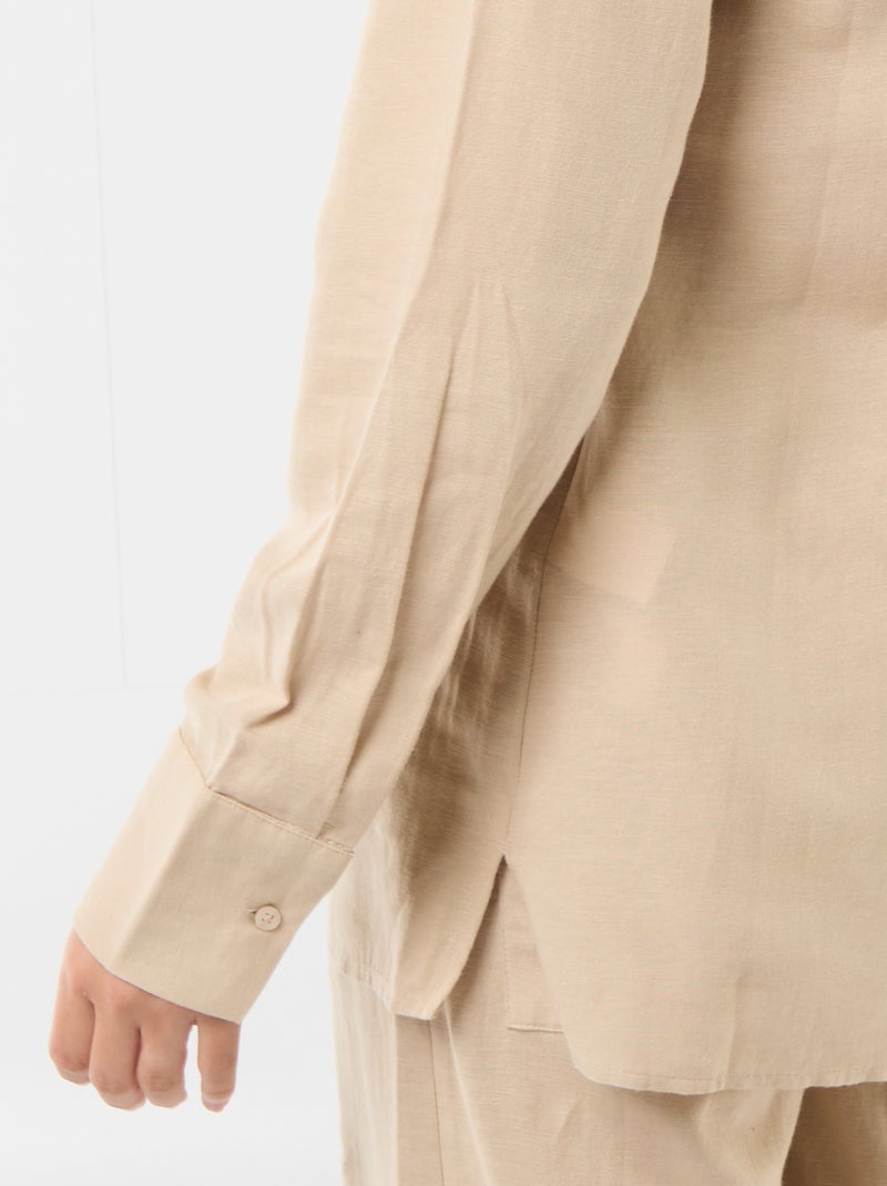 Chemise de maternité en lin mélangé Beige - Kiabi
