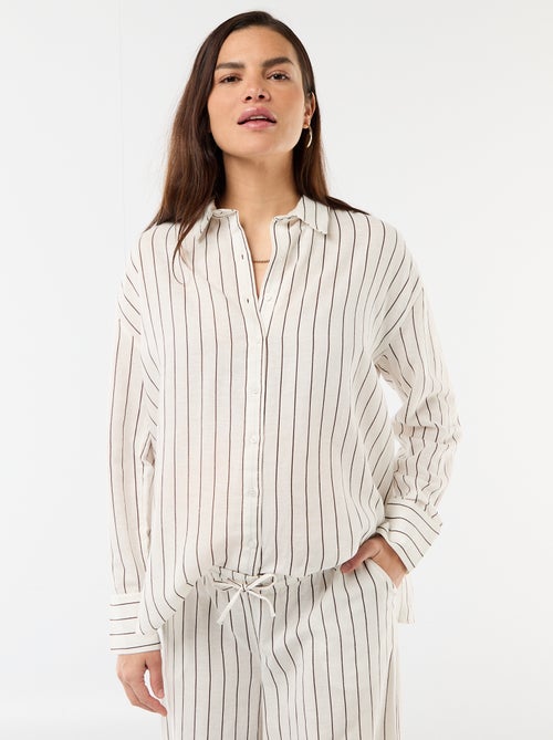 Chemise de maternité en lin mélangé - Kiabi