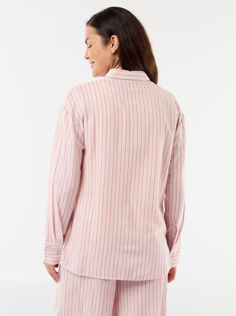 Chemise de maternité en lin mélangé Rose - Kiabi