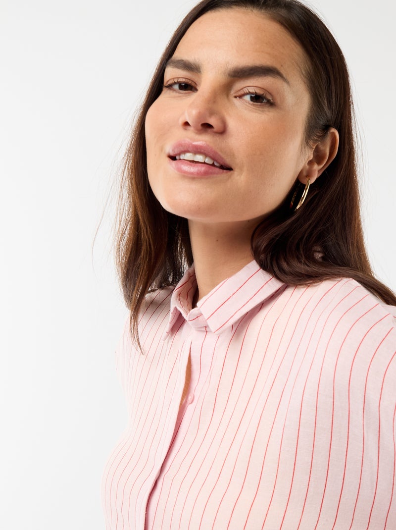 Chemise de maternité en lin mélangé Rose - Kiabi