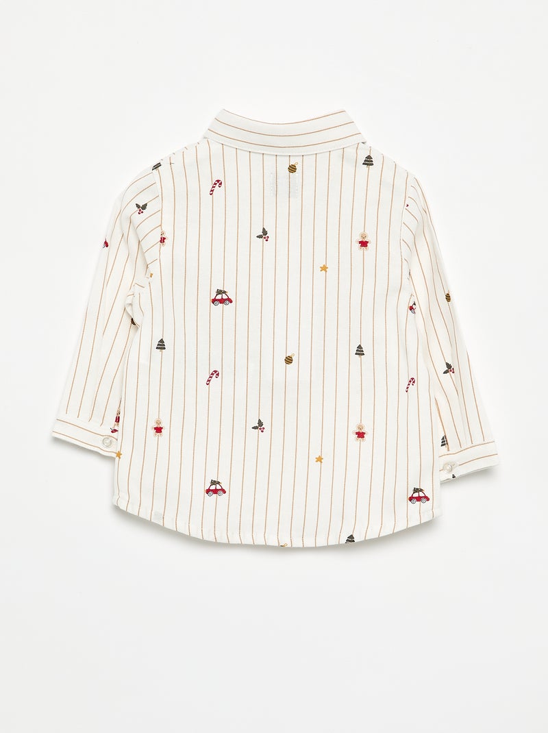 Chemise de Noël en flanelle Blanc - Kiabi