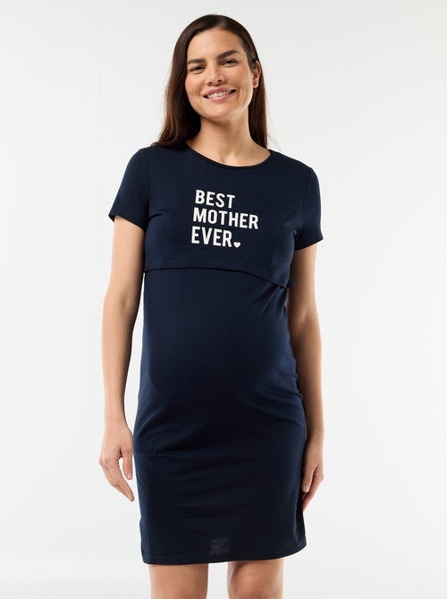 Chemise de nuit d'allaitement à message - Kiabi