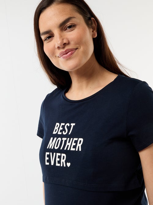 Chemise de nuit d'allaitement à message - Kiabi