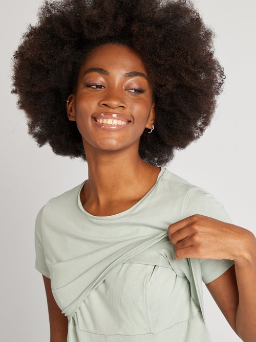 Chemise de nuit d'allaitement à message - Kiabi