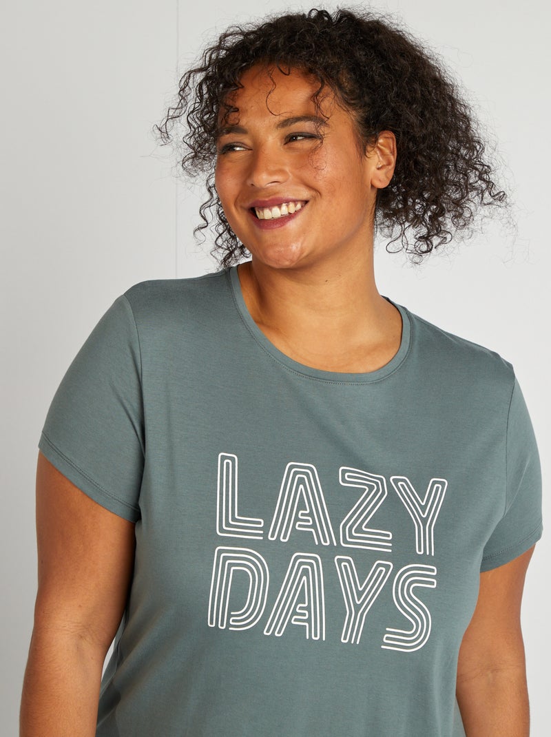 Chemise de nuit en jersey Vert - Kiabi