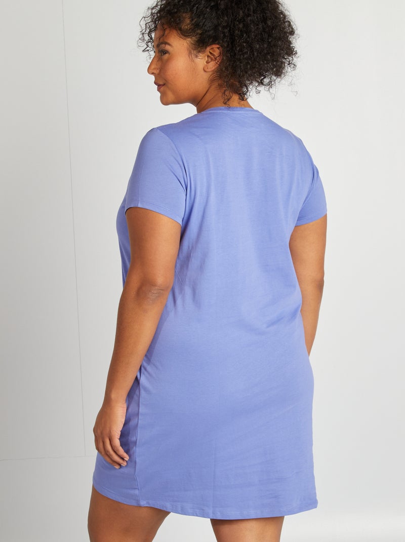 Chemise de nuit en jersey Violet - Kiabi