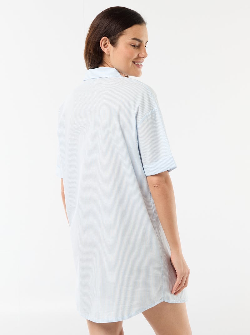 Chemise de nuit maternité boutonnée Bleu - Kiabi