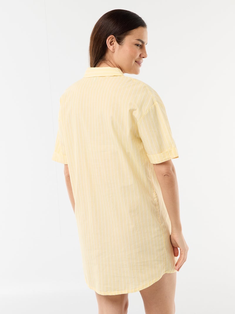 Chemise de nuit maternité boutonnée Jaune - Kiabi
