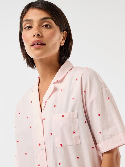 Chemise de nuit maternité boutonnée - Kiabi
