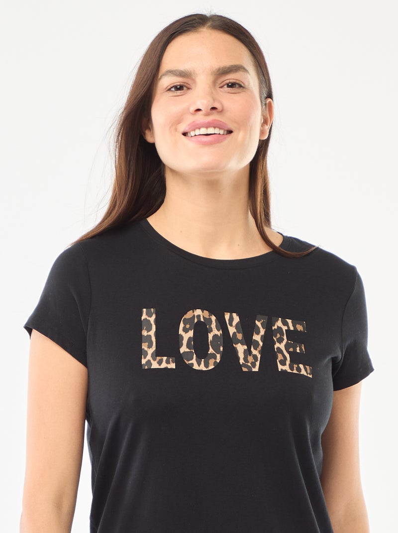 Chemise de nuit Noir - Kiabi