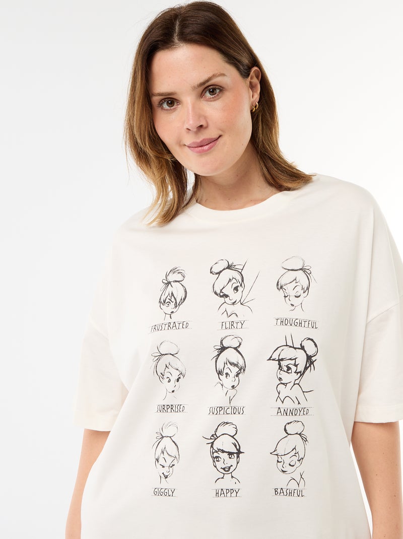 Chemise de nuit tee-shirt 'La Fée Clochette' Blanc - Kiabi