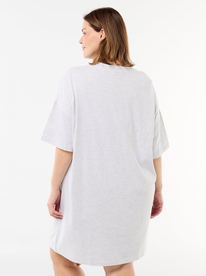 Chemise de nuit tee-shirt 'Panpan' Gris - Kiabi