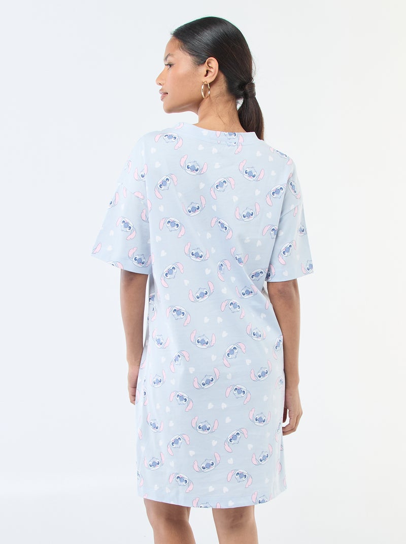Chemise de nuit tee-shirt 'Stitch' Bleu - Kiabi