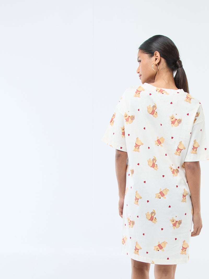 Chemise de nuit tee-shirt 'Winnie' Blanc - Kiabi