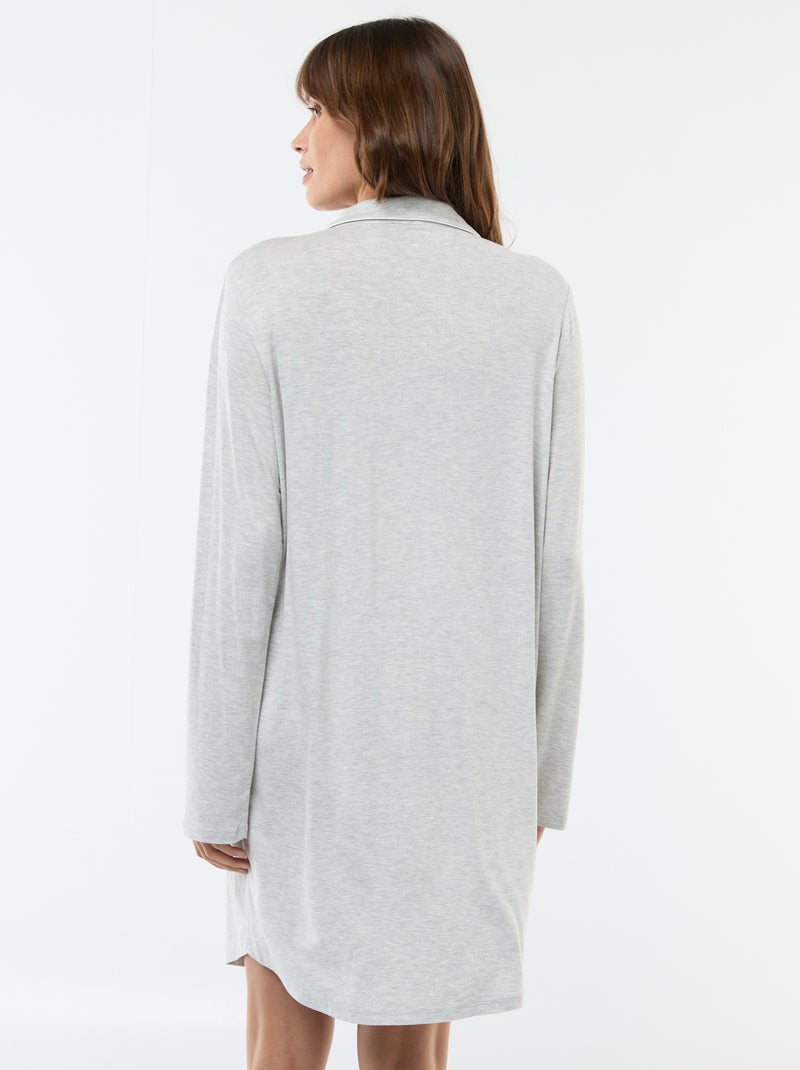 Chemise de nuit unie de maternité Gris - Kiabi