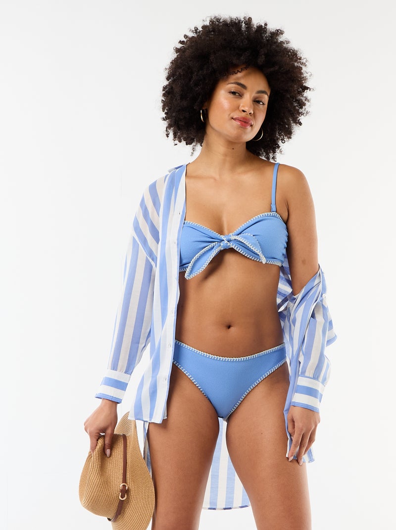 Chemise de plage fluide imprimée Bleu - Kiabi
