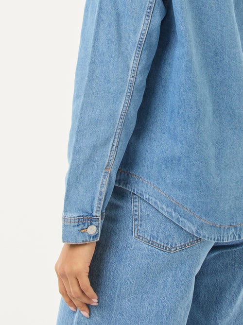 Chemise denim manches longues - Kiabi