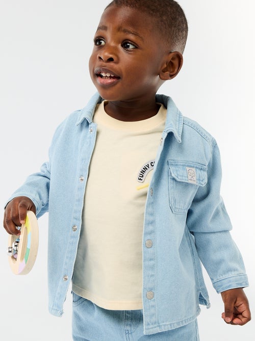Chemise denim regular fit en coton - Kiabi Chemise denim regular fit en coton - Kiabi