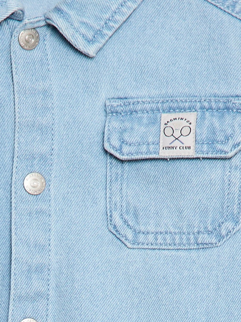Chemise denim regular fit en coton Bleu - Kiabi
