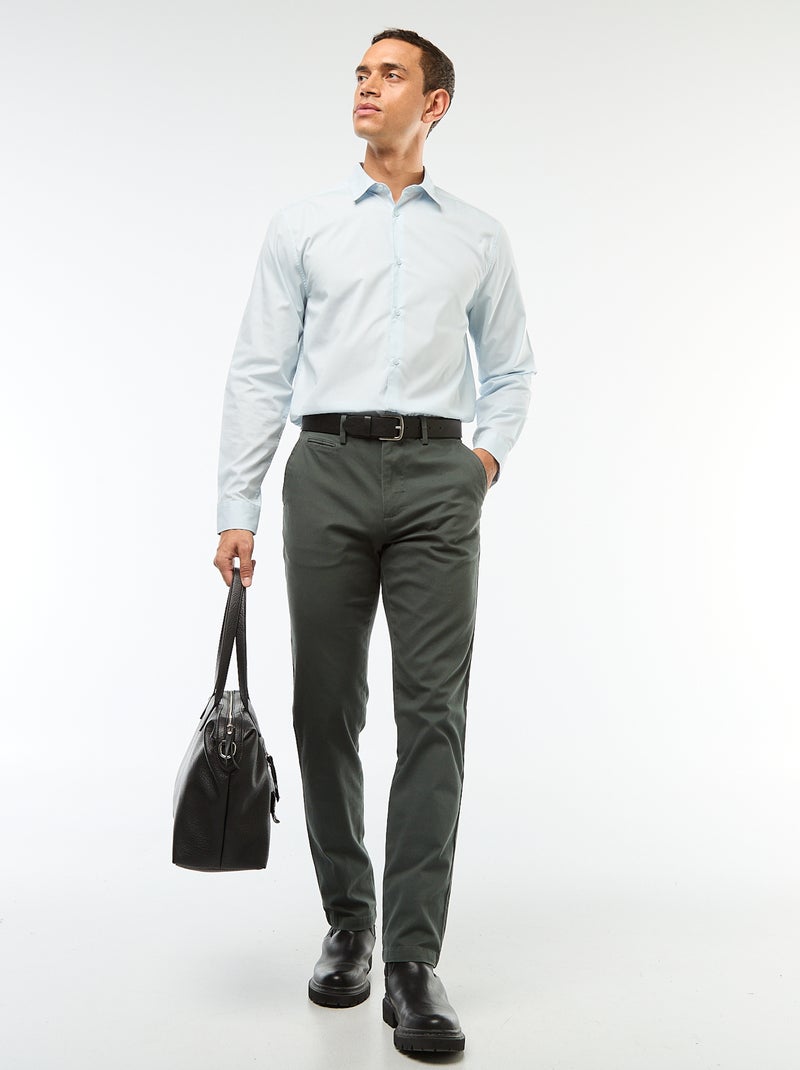 Chemise droite blanche Bleu - Kiabi