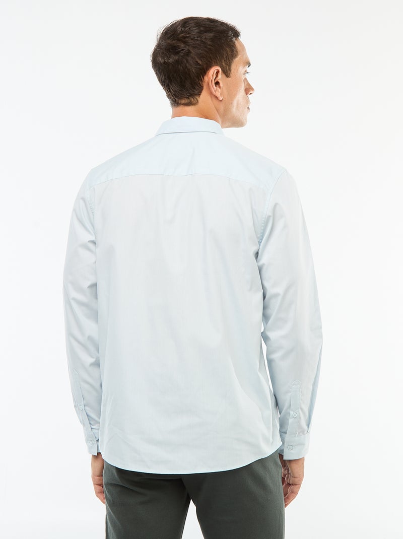 Chemise droite blanche Bleu - Kiabi