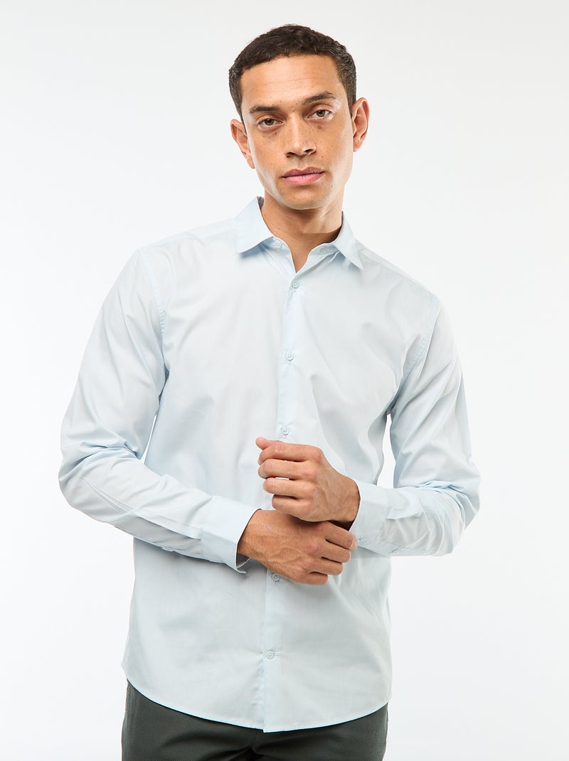 Chemise droite blanche Bleu - Kiabi