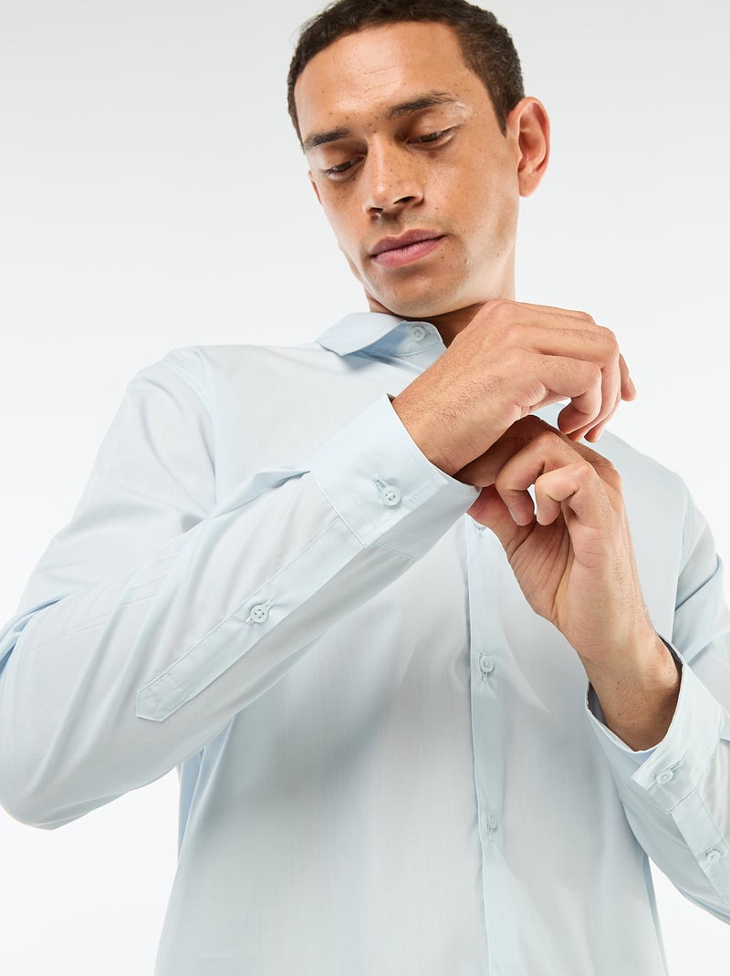 Chemise droite blanche Bleu - Kiabi