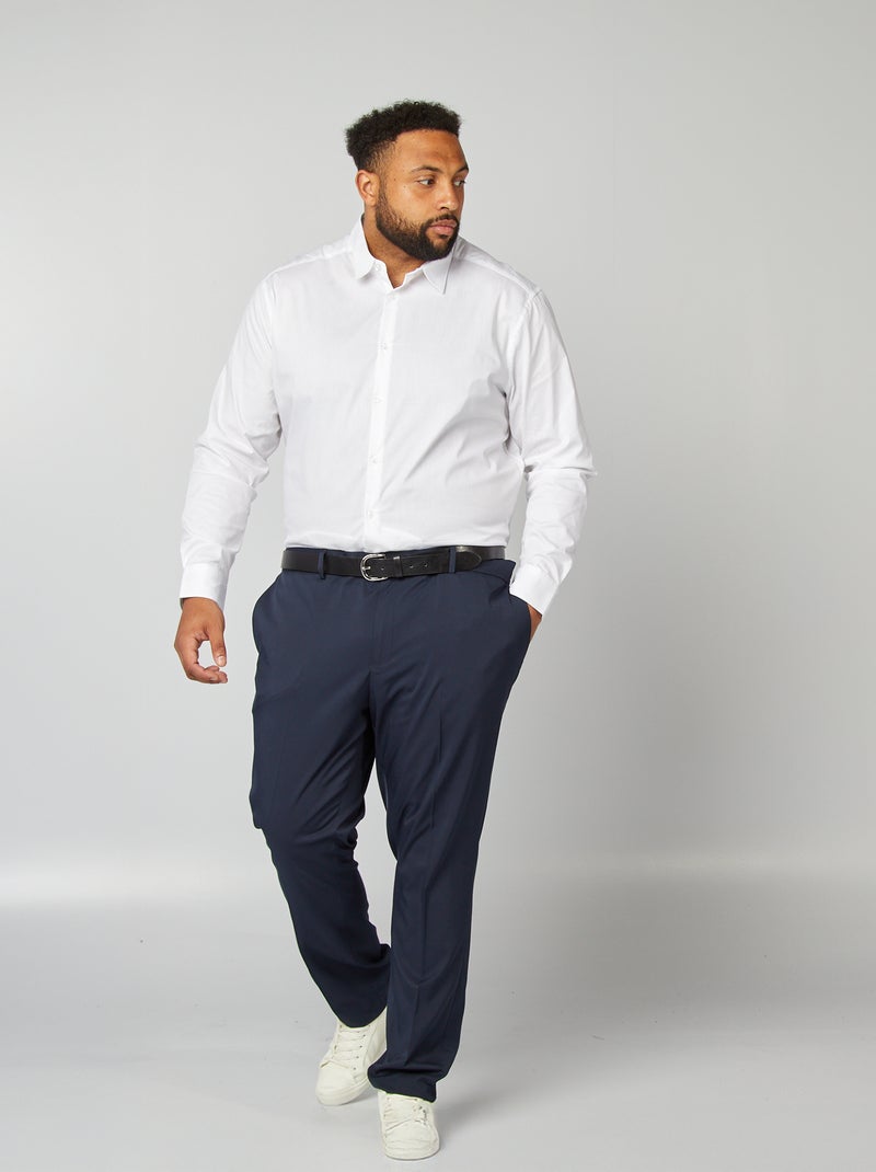 Chemise droite et stretch Blanc - Kiabi