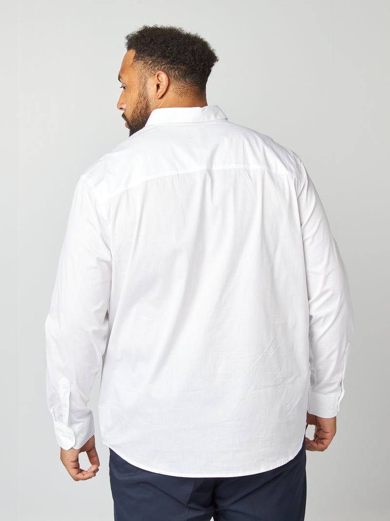 Chemise droite et stretch Blanc - Kiabi