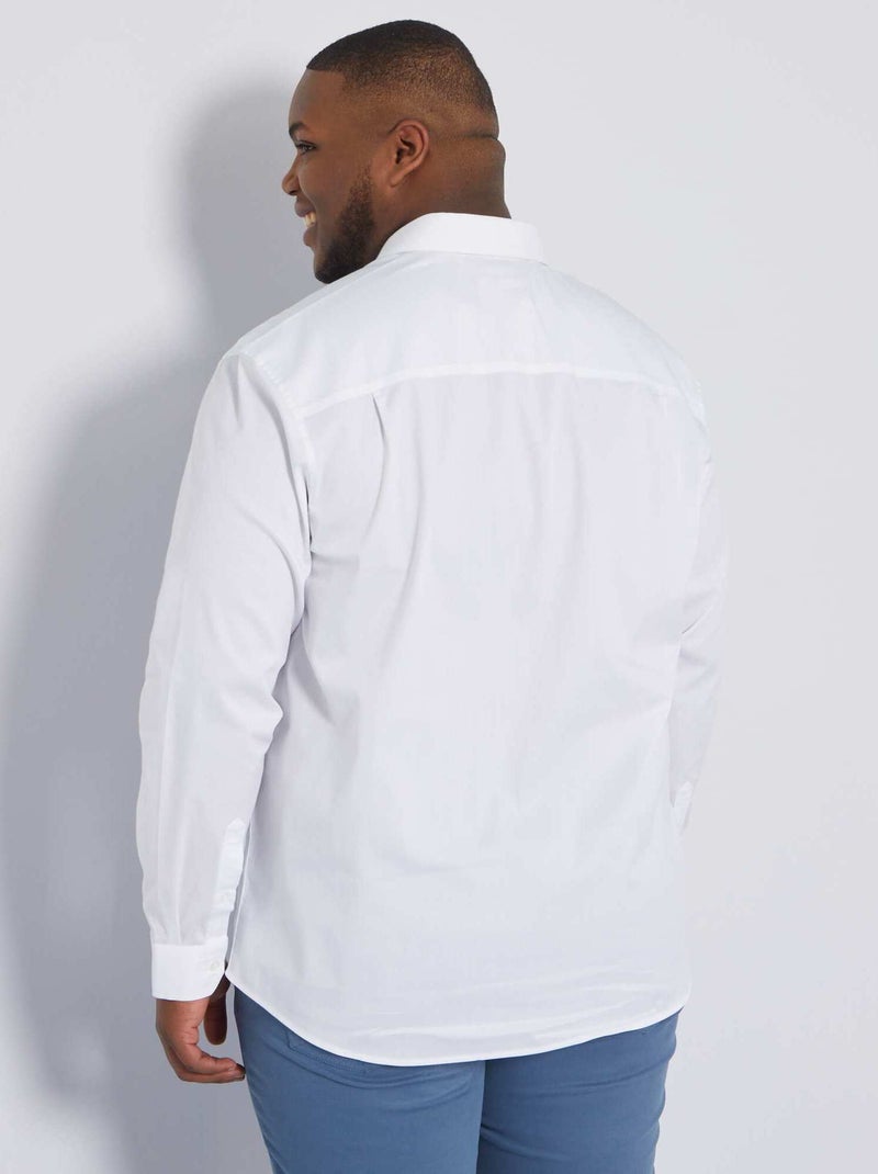 Chemise droite et stretch Blanc - Kiabi