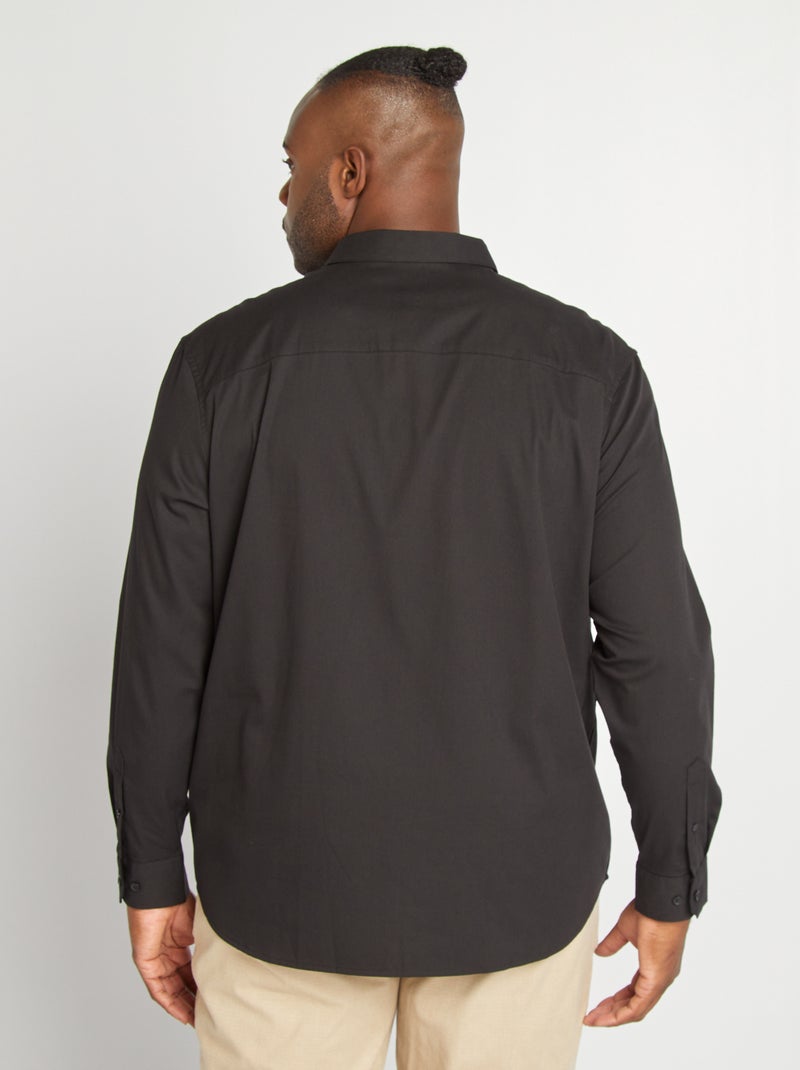 Chemise droite et stretch Noir - Kiabi
