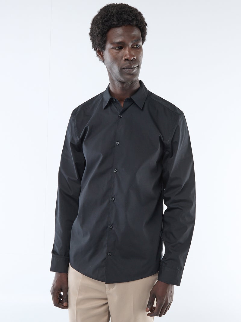 Chemise droite Noir - Kiabi