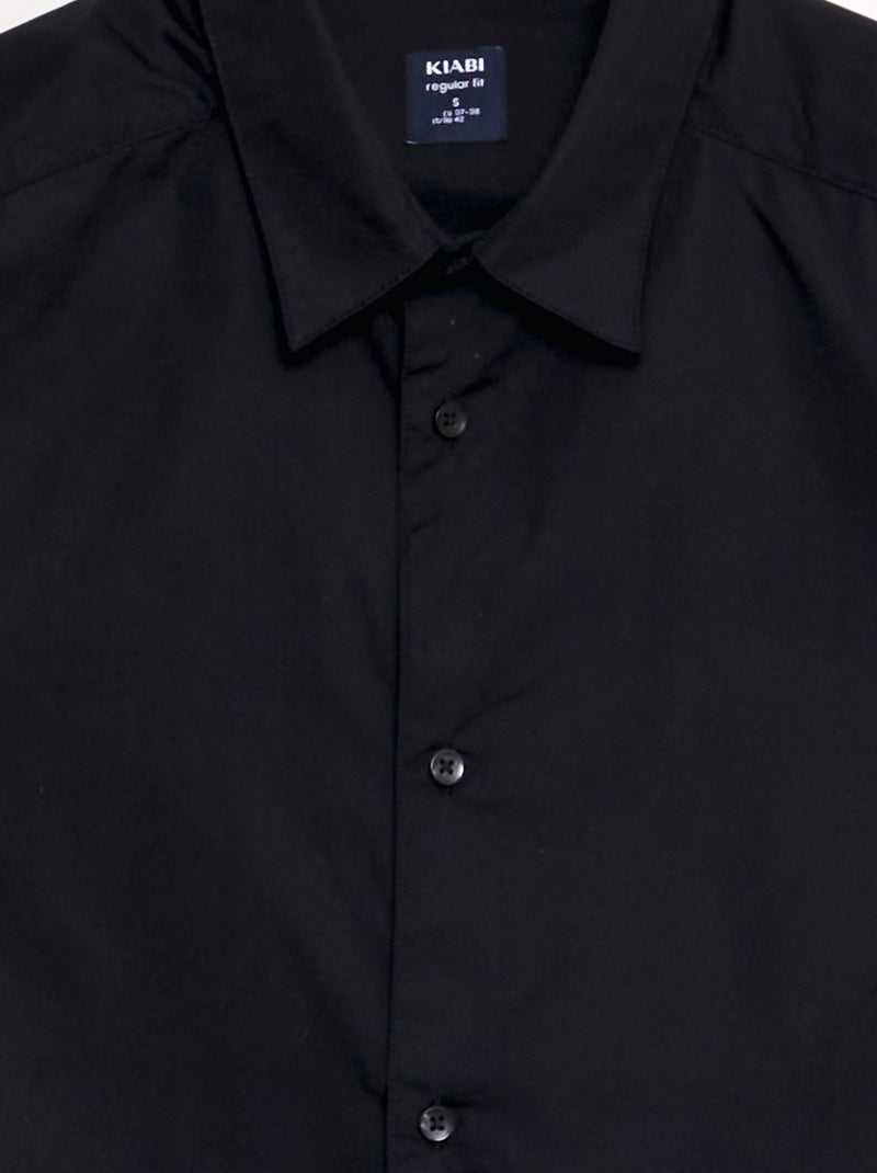 Chemise droite Noir - Kiabi