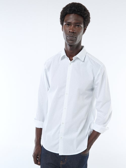 Chemise droite/regular à pois - Kiabi