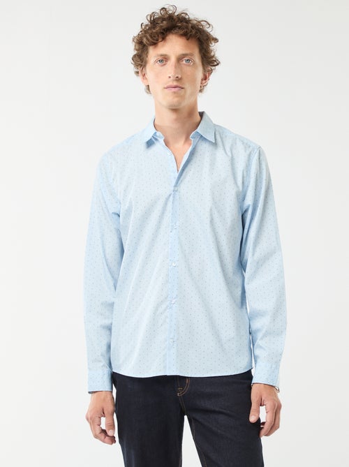 Chemise droite/regular à pois - Kiabi