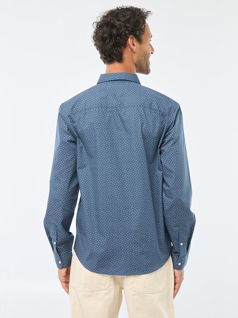 Chemise droite/regular à pois Bleu - Kiabi