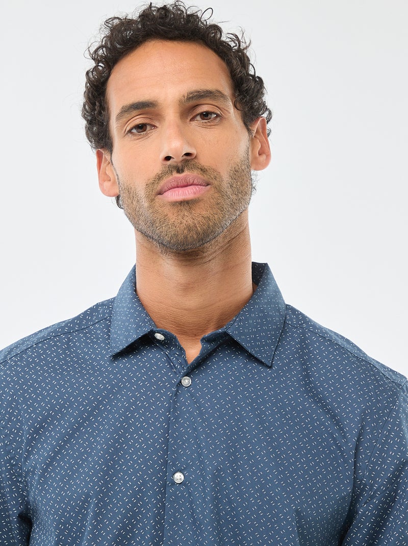 Chemise droite/regular à pois Bleu - Kiabi