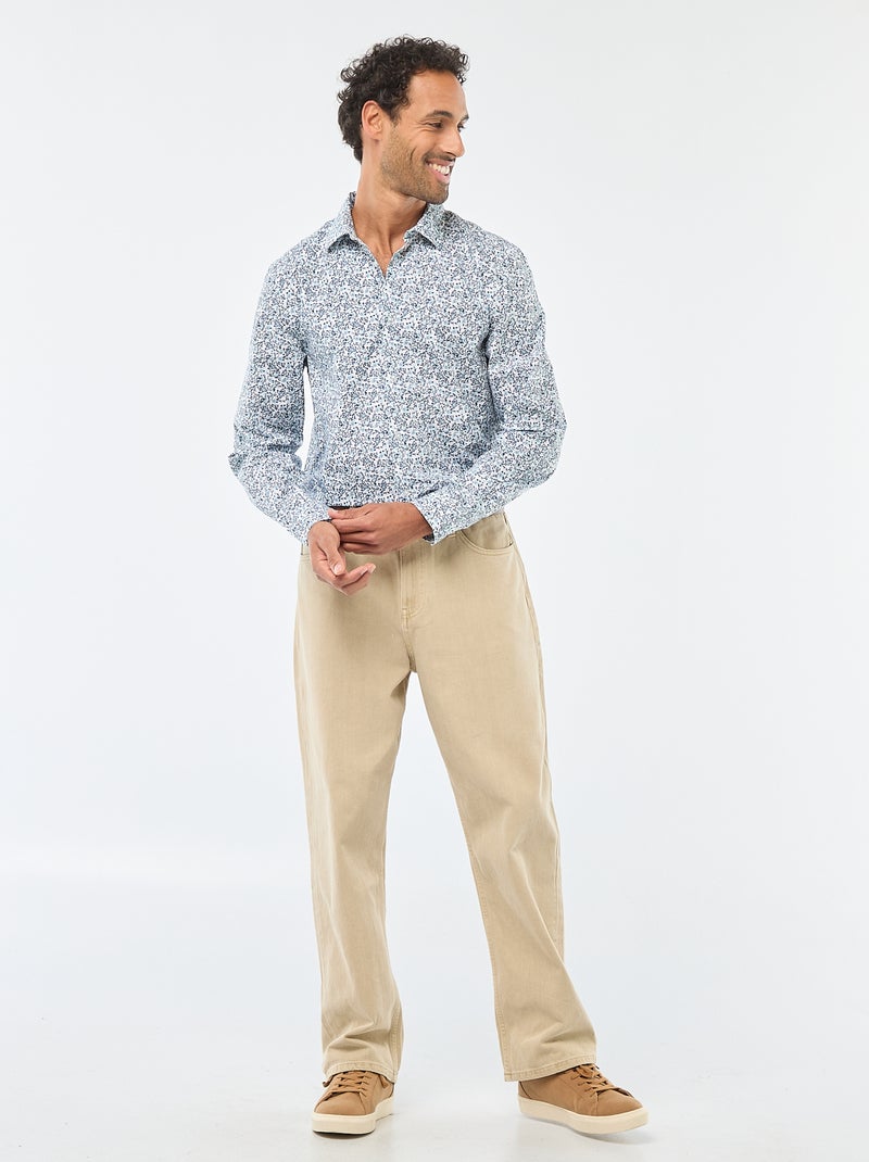 Chemise droite/regular à pois Bleu - Kiabi