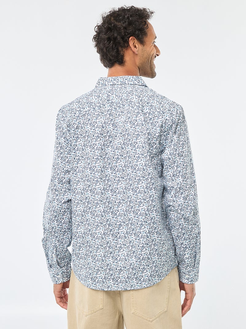 Chemise droite/regular à pois Bleu - Kiabi