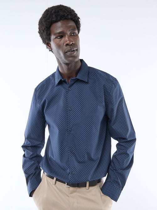 Chemise droite/regular à pois - Kiabi