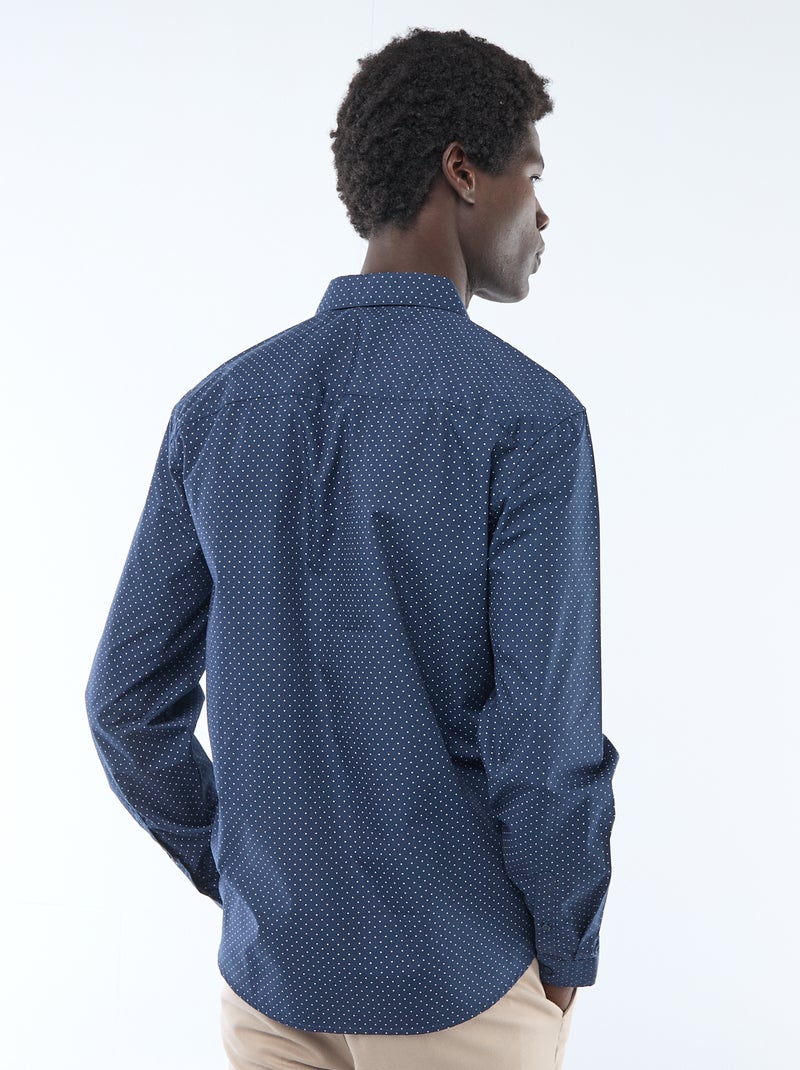 Chemise droite/regular à pois Bleu - Kiabi