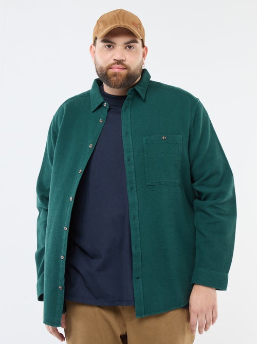 Chemise effet gaufré uni - Kiabi