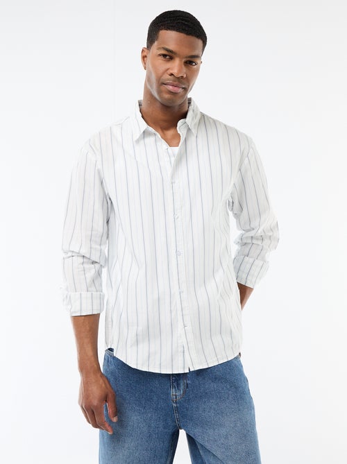 Chemise en coton à motif rayé - Kiabi
