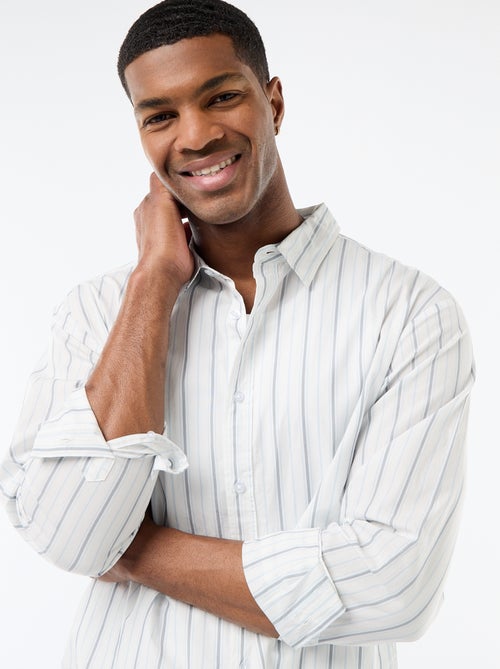 Chemise en coton à motif rayé - Kiabi
