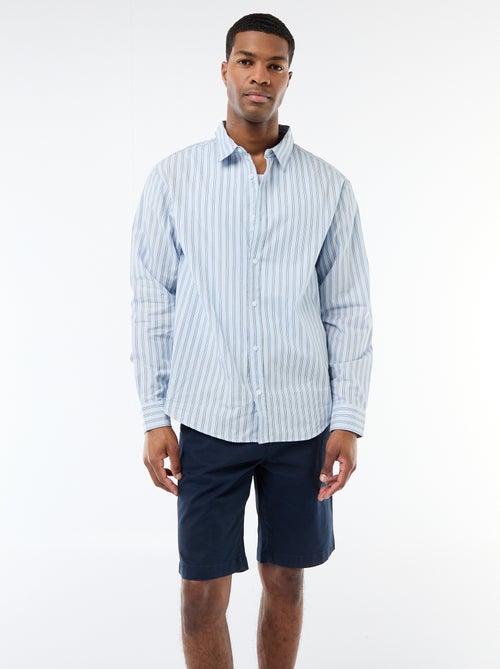 Chemise en coton à motif rayé - Kiabi